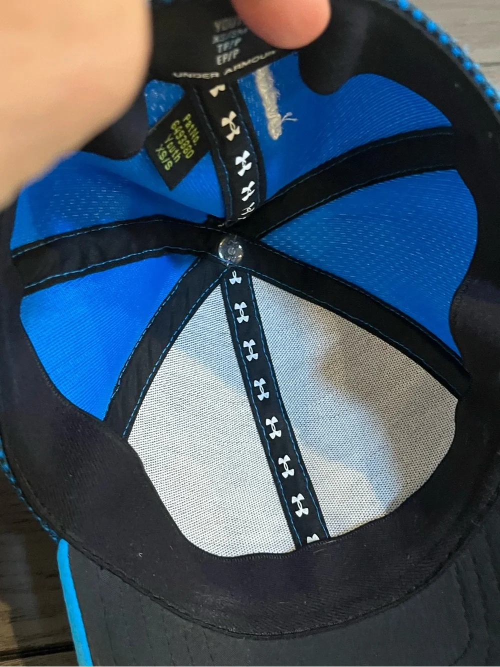 Under Armour Bright Blue and Black Kids' Mesh Back Cap with White Logo